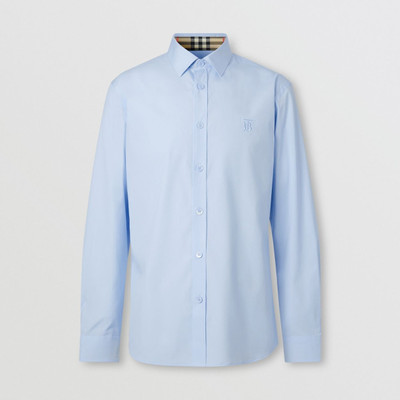 Burberry Slim Fit Monogram Motif Stretch Cotton Poplin Shirt outlook