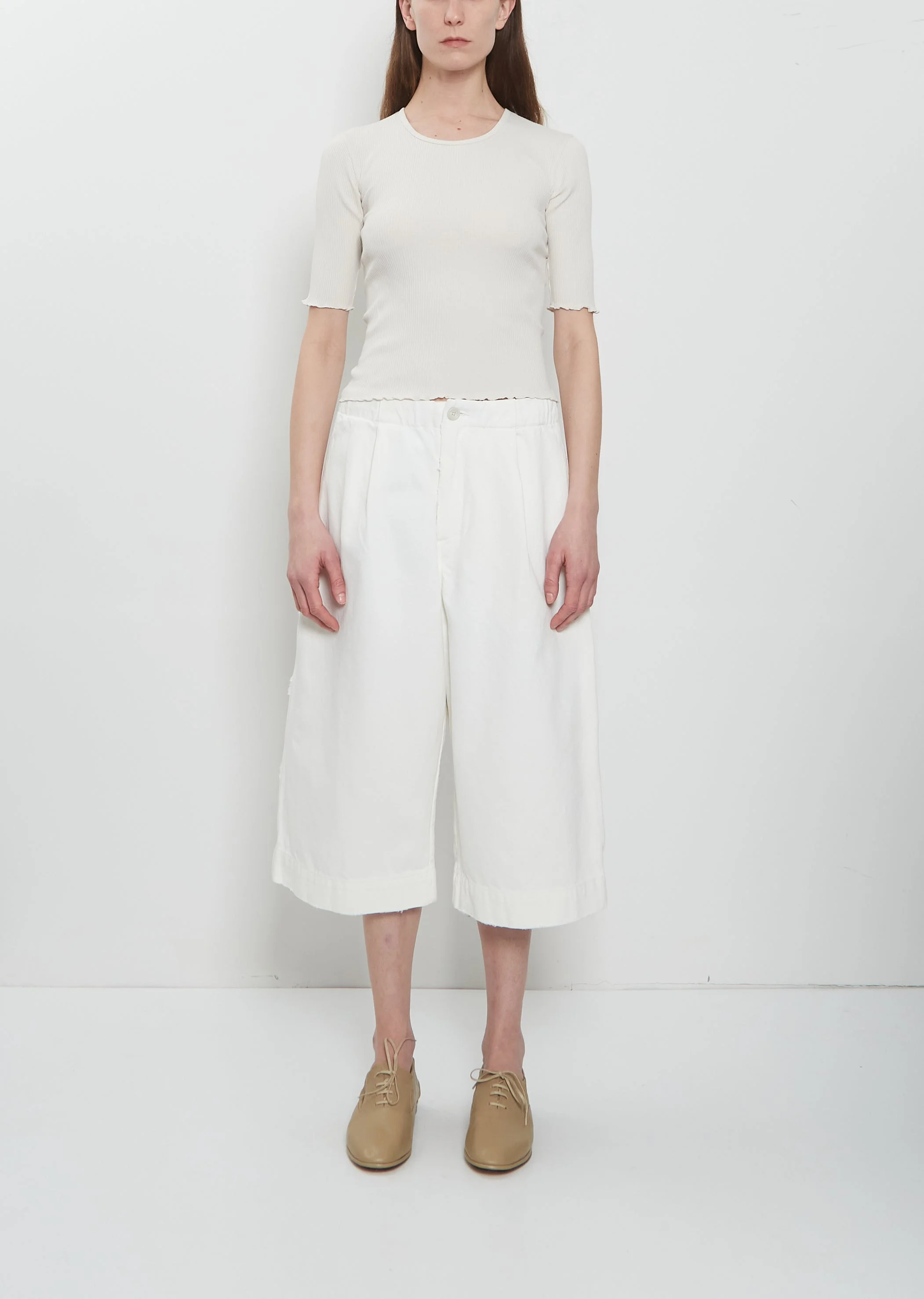 Washed Cotton Crop Trouser - 1