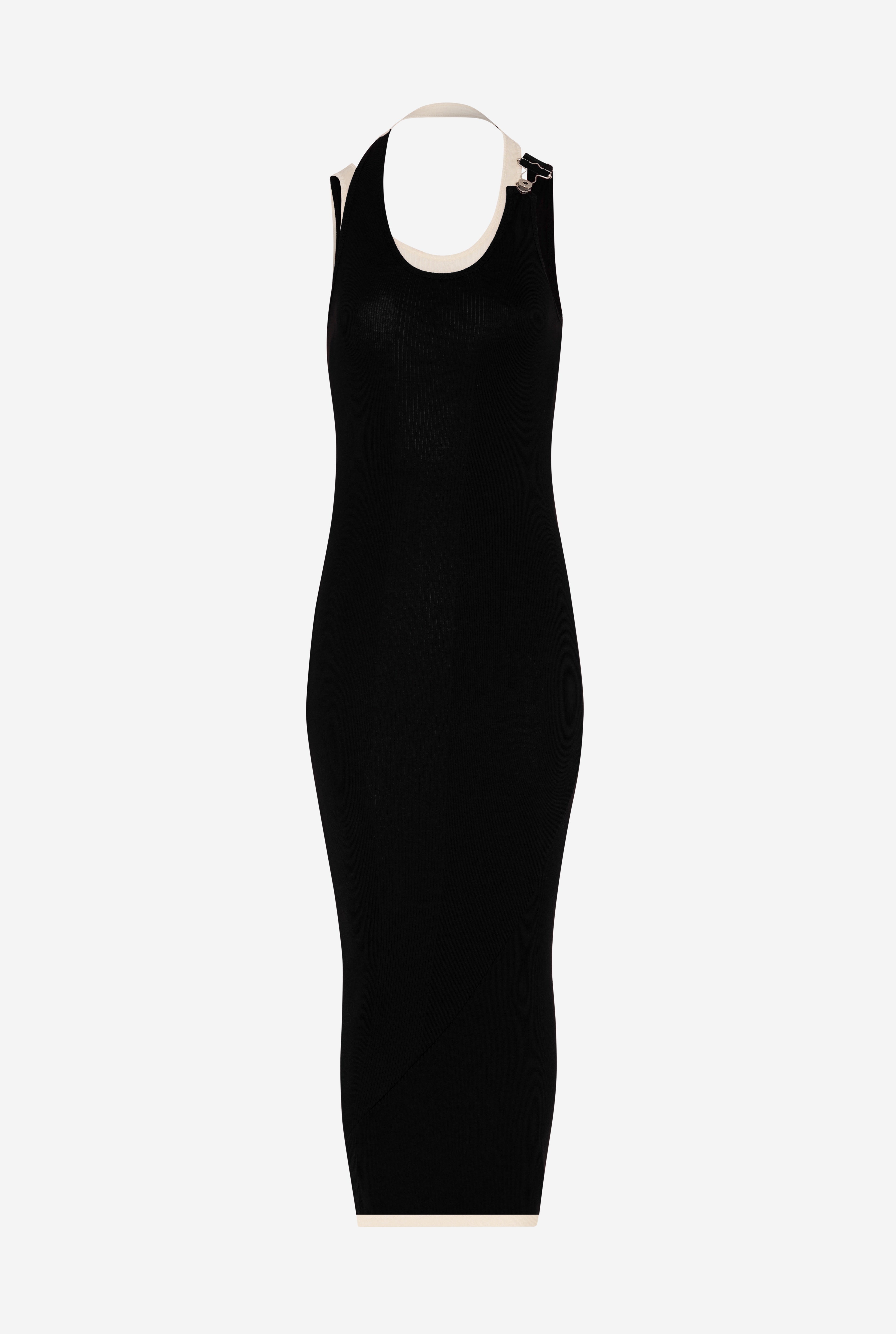 THE BLACK DRAPED DOUBLE DRESS - 5