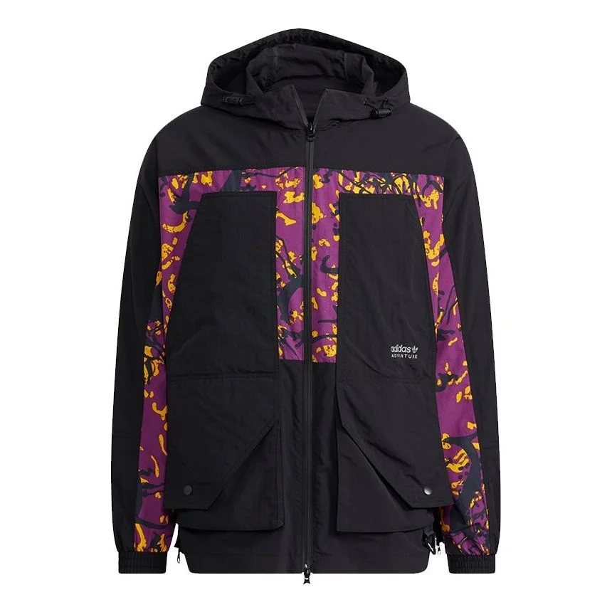 adidas originals Adv Wb Contrast Color Stitching Sports Logo Jacket Black H46701 - 1