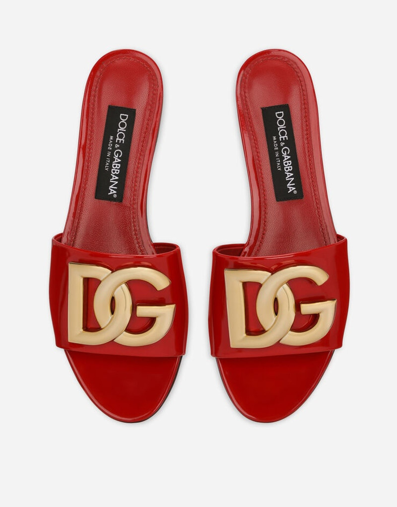 Polished calfskin sliders with DG logo 4