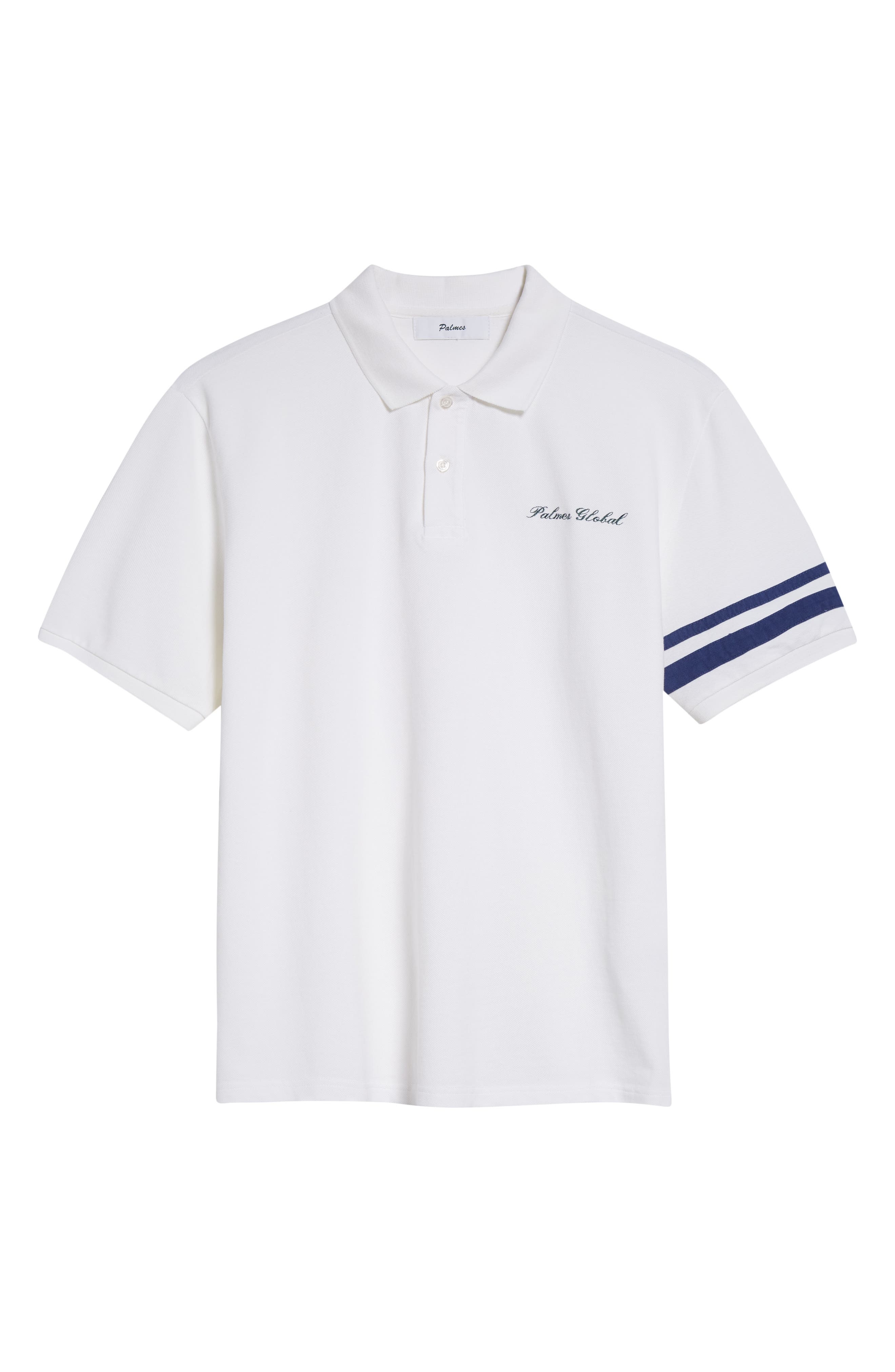 PALMES Global Cotton Piqué Polo in White at Nordstrom - 6