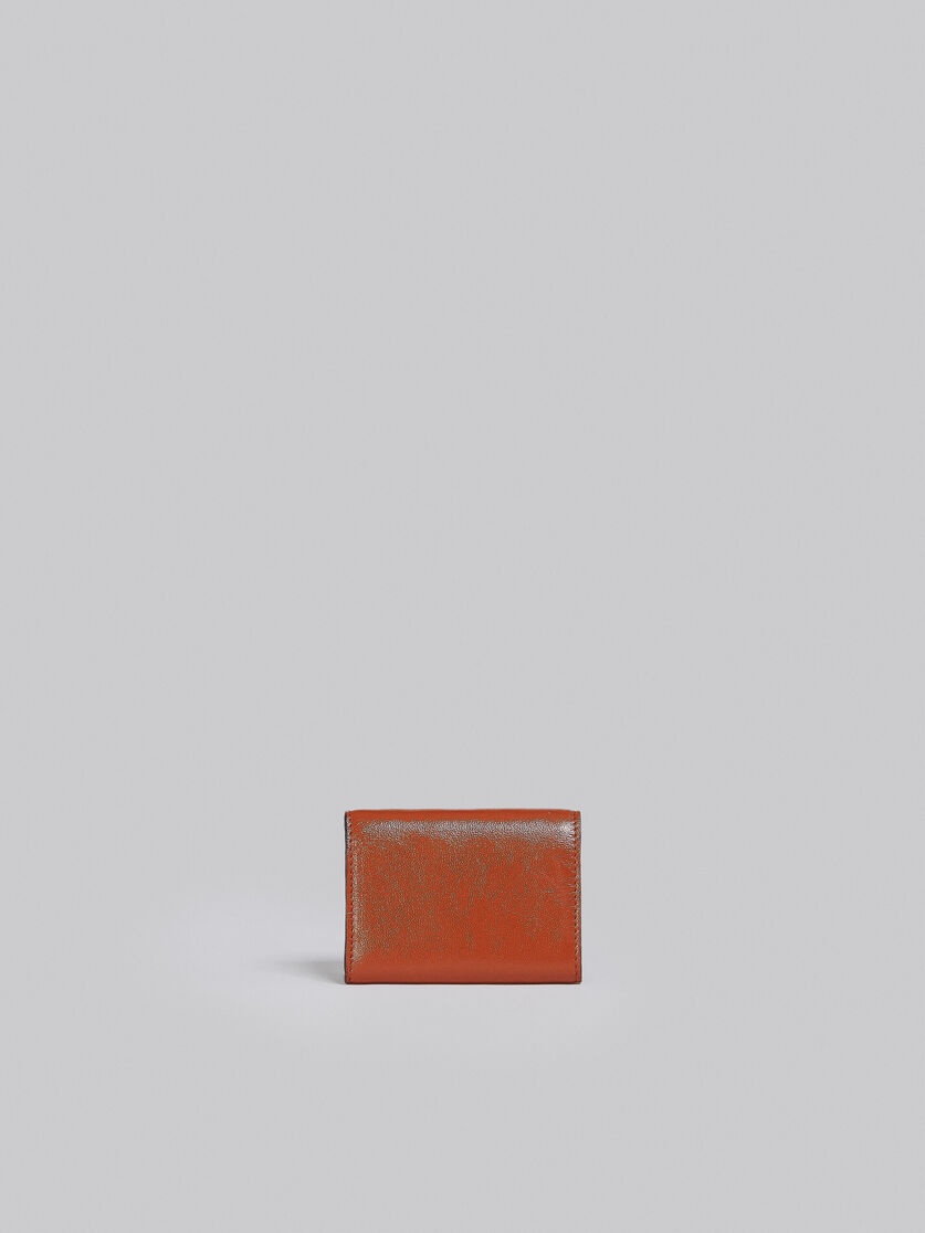 WHITE AND BEIGE LEATHER TRI-FOLD WALLET - 3