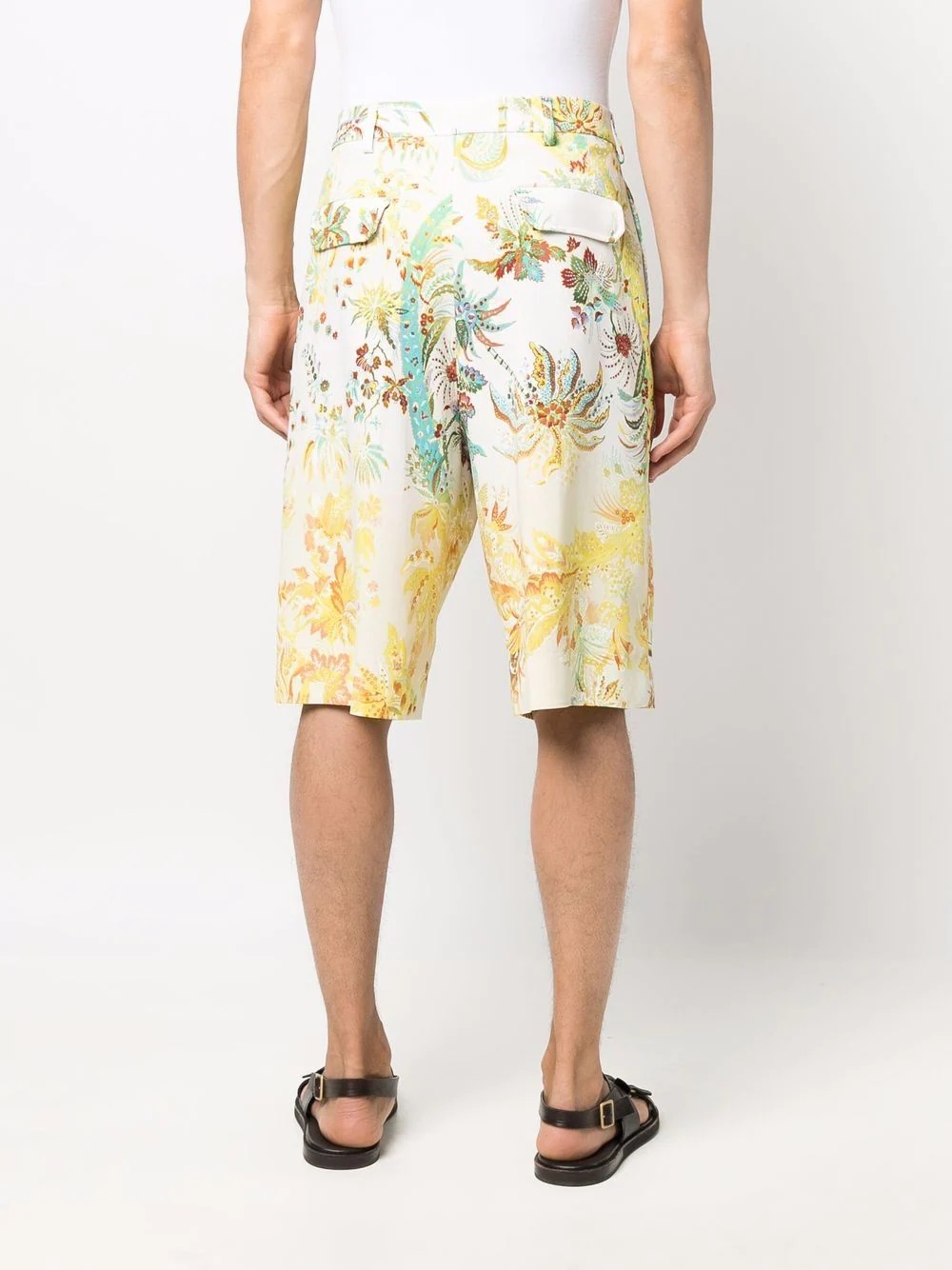 floral-print knee-length bermuda shorts - 4