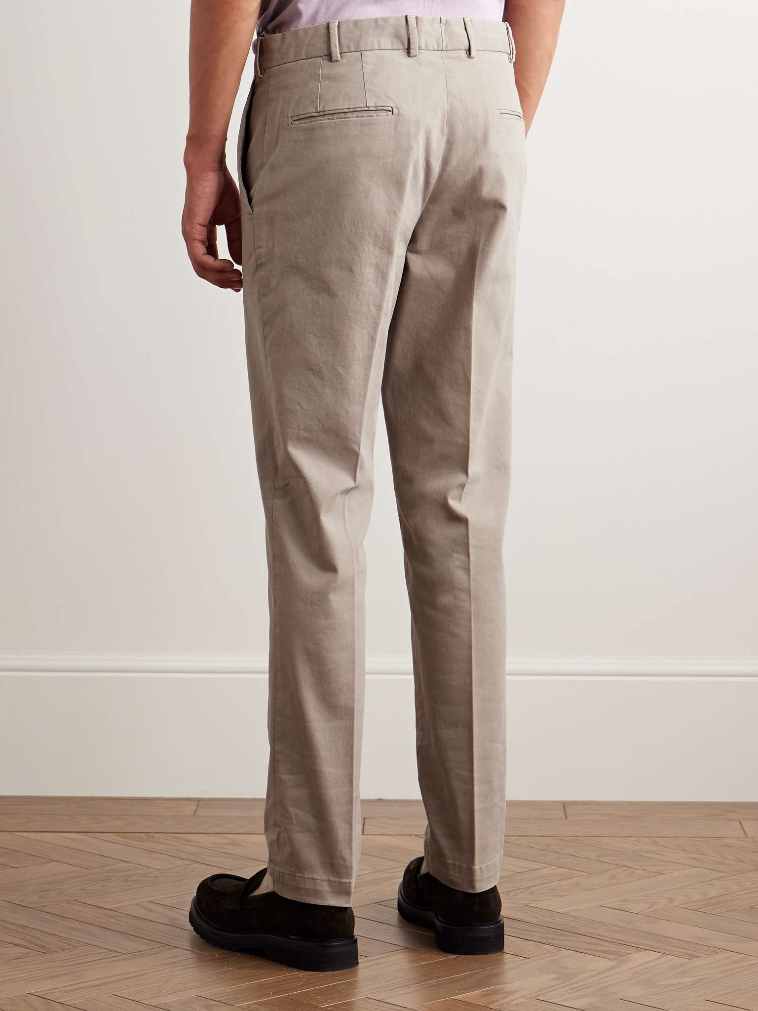 Straight-Leg Cotton-Blend Twill Trousers - 5