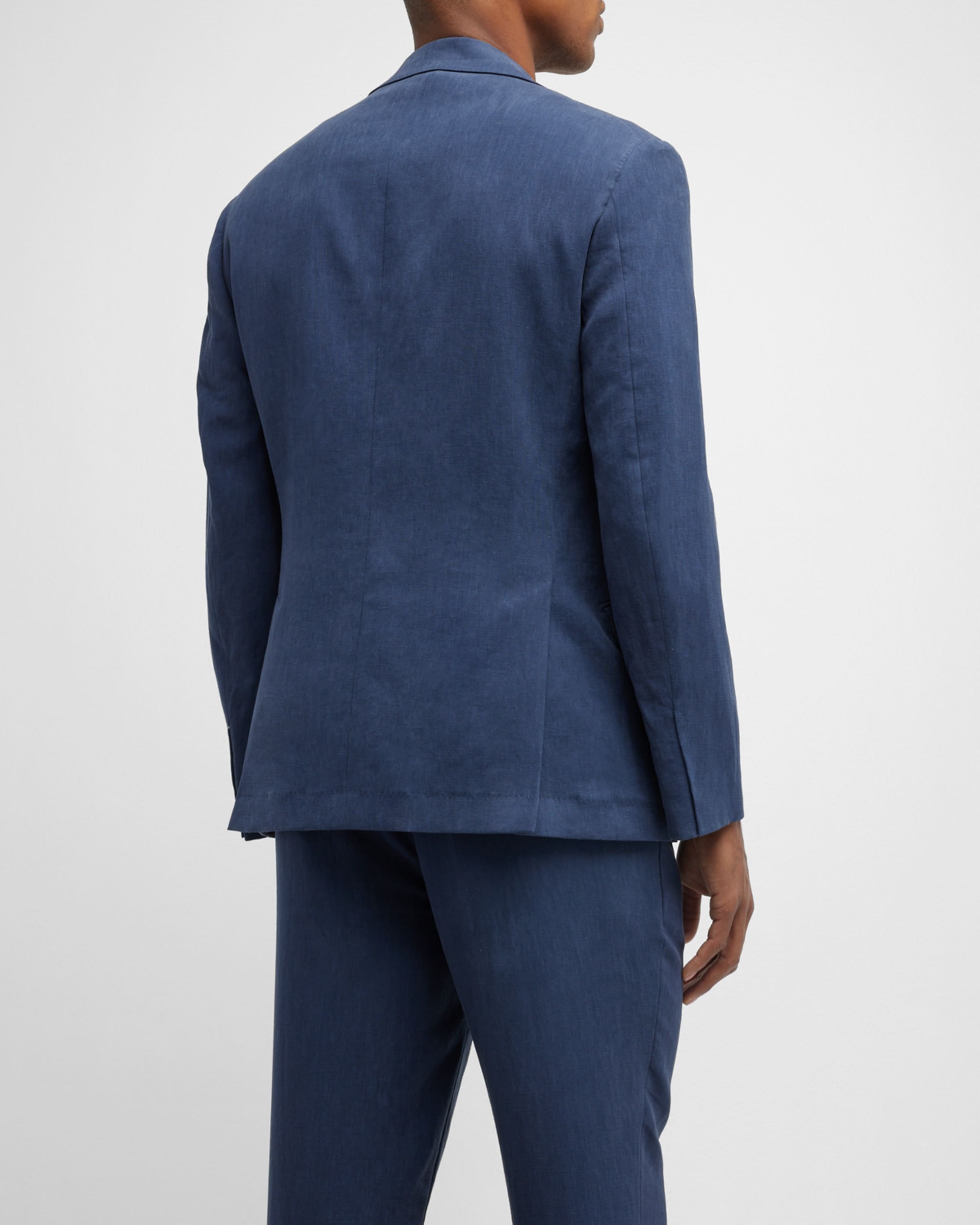 Men's Solid Linen Suit - 5