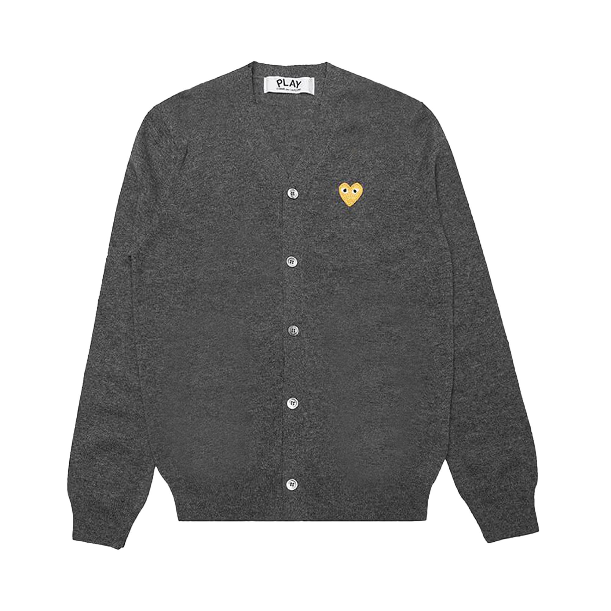 Comme des Garçons PLAY Gold Heart Cardigan 'Grey' - 1