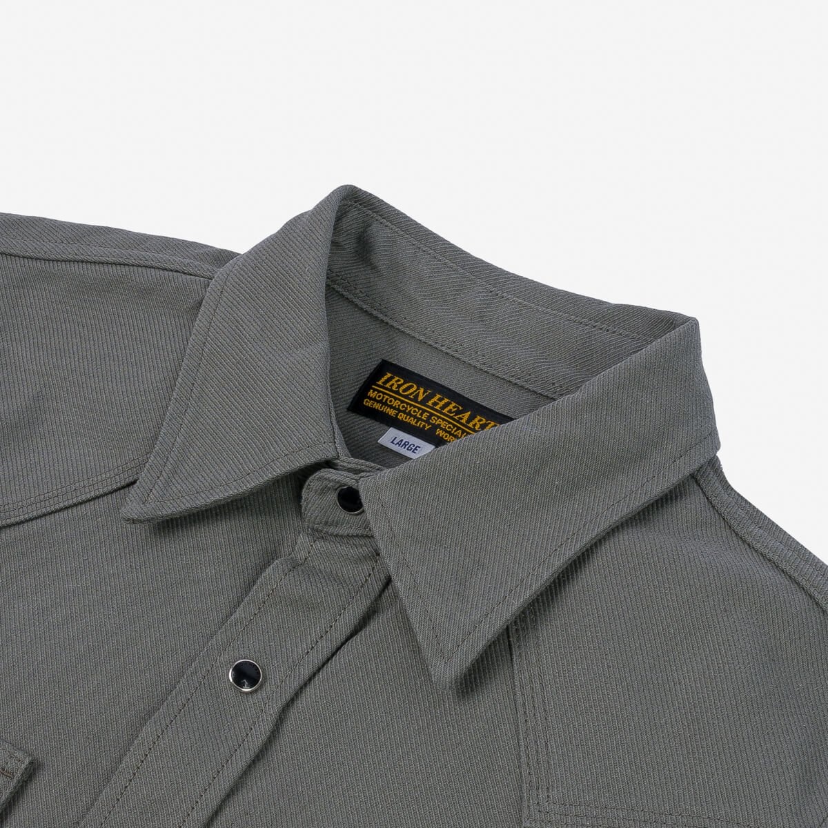 IHSH-235-GRY 13oz Military Serge Western Shirt - Grey - 6