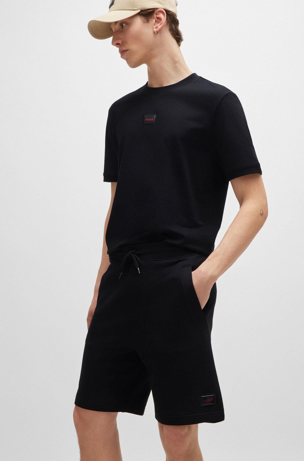 COTTON-TERRY RELAXED-FIT SHORTS WITH LOGO TRIM - 3