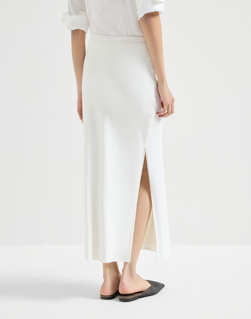 Brunello Cucinelli Silk and acetate crêpe cady fluid skirt outlook