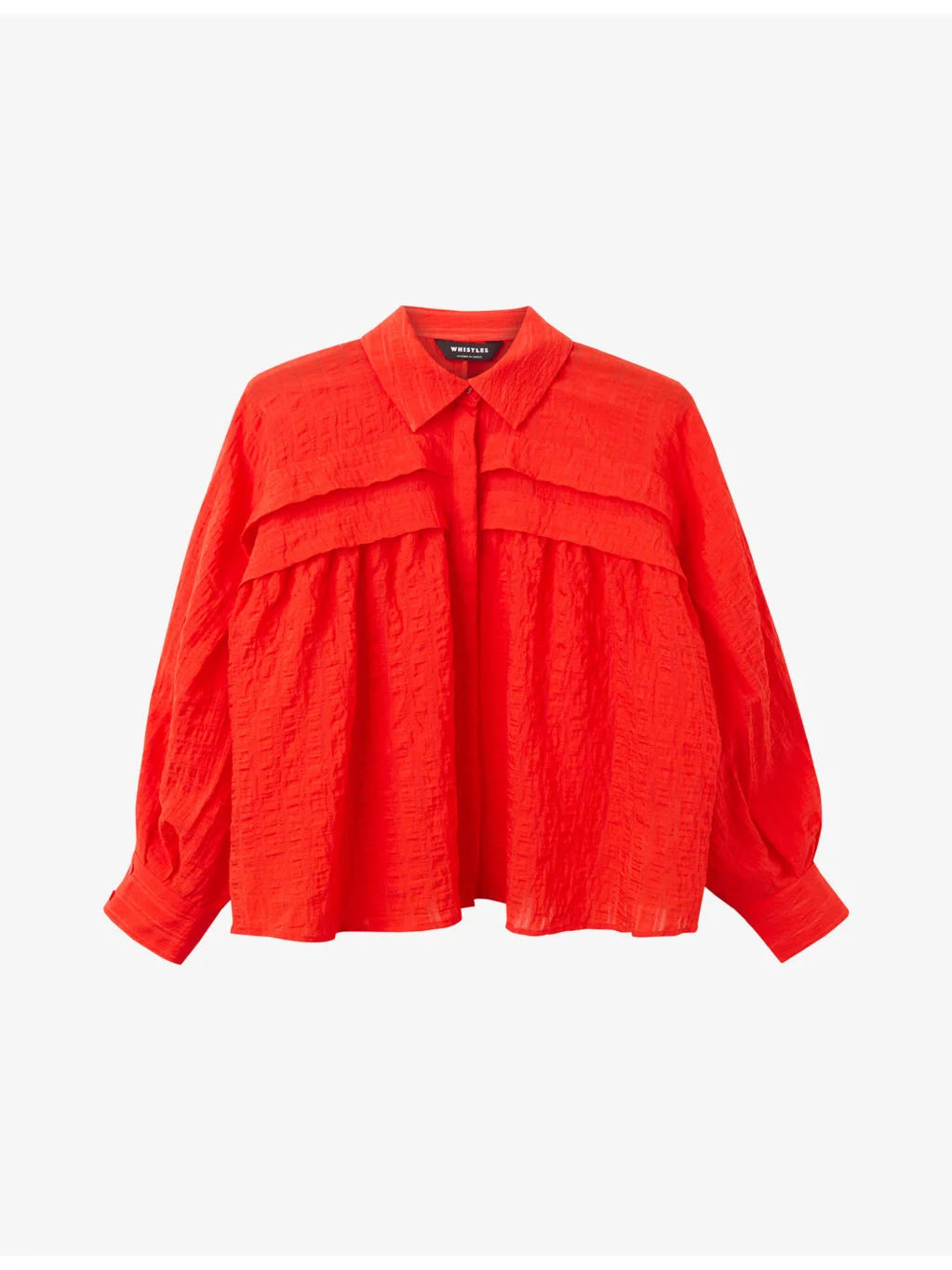 Textured Frill-Trim Woven Blouse - 1