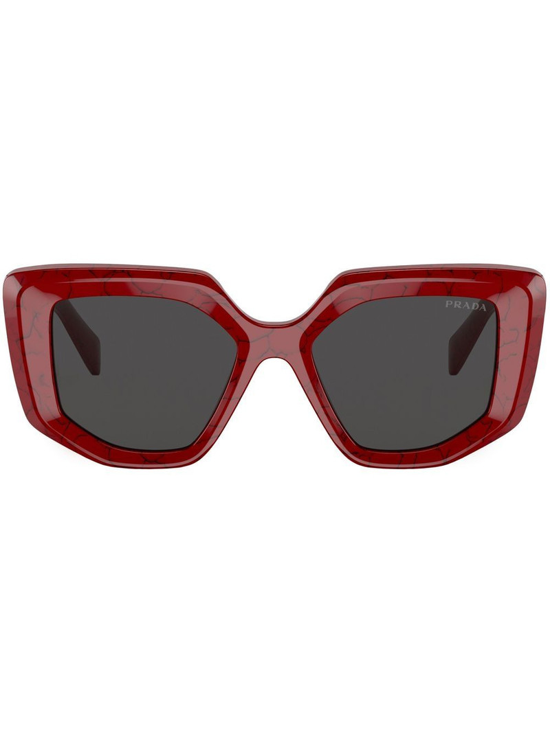 logo geometric-frame sunglasses 1