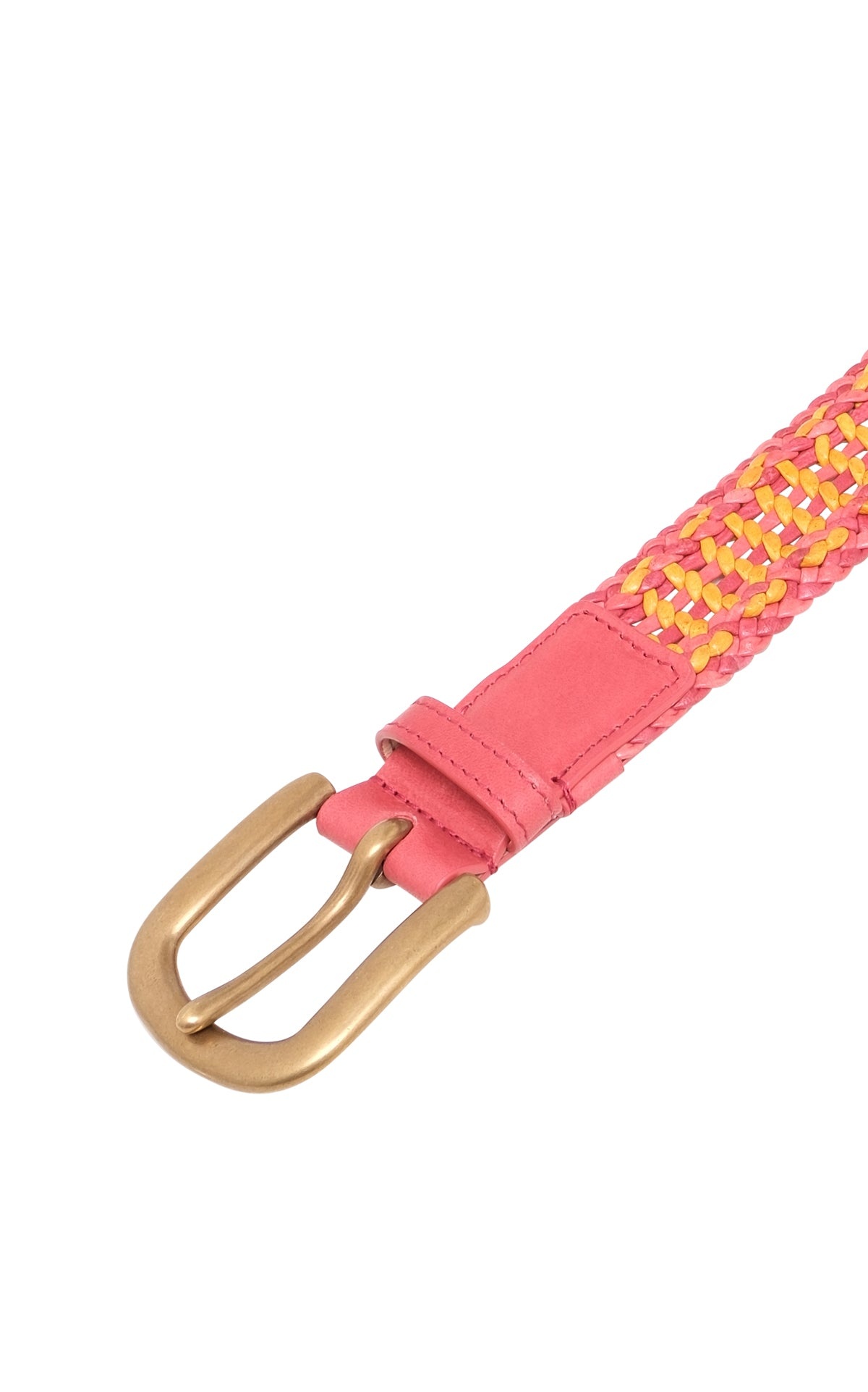 Sam Braided Belt in Red Leather - 3