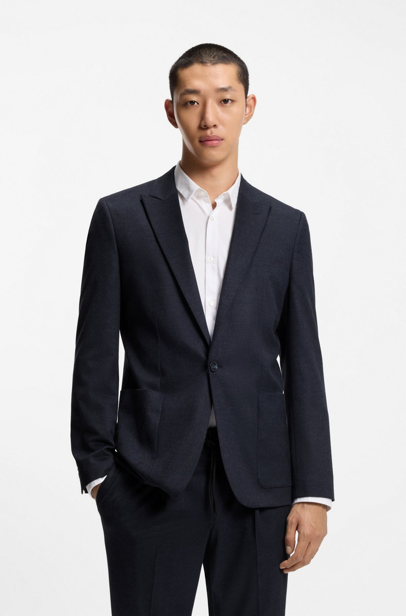 EXTRA-SLIM-FIT BLAZER IN MELANGE PERFORMANCE-STRETCH FLANNEL 2