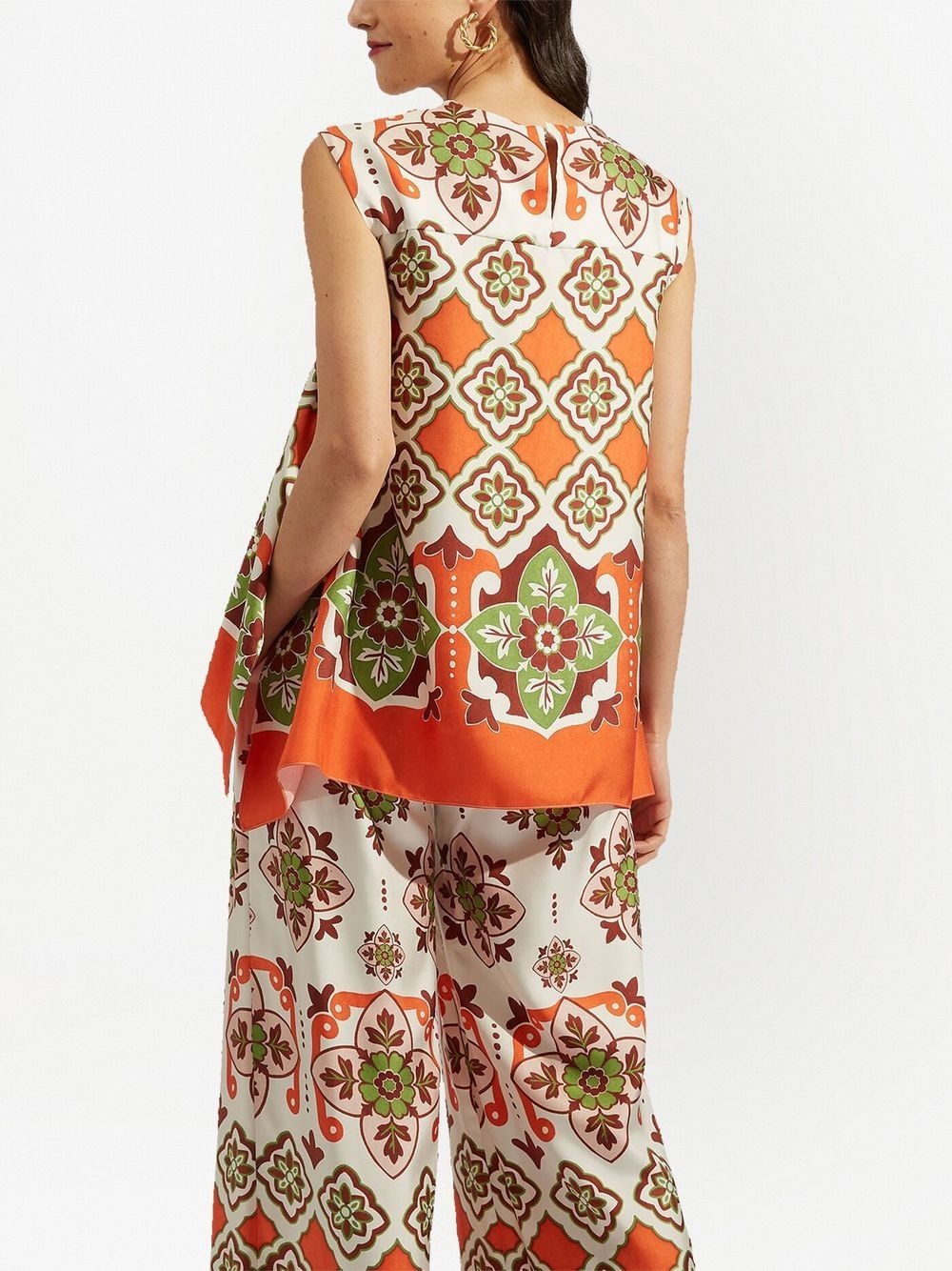 San Carlo asymmetric printed silk blouse - 3
