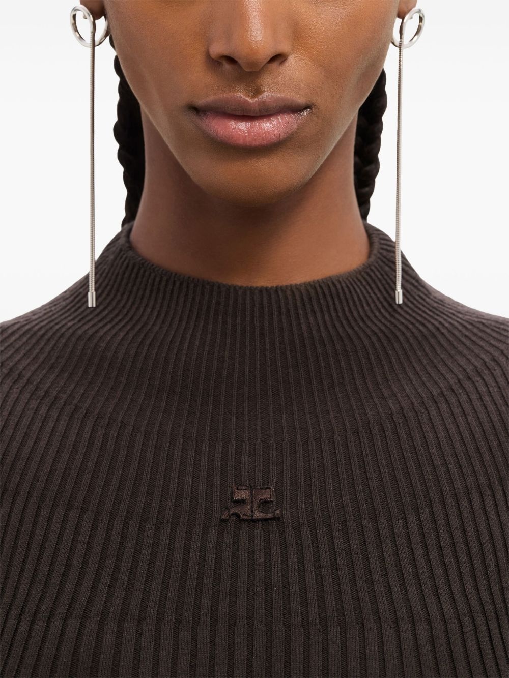 logo-embroidered ribbed bodysuit - 5