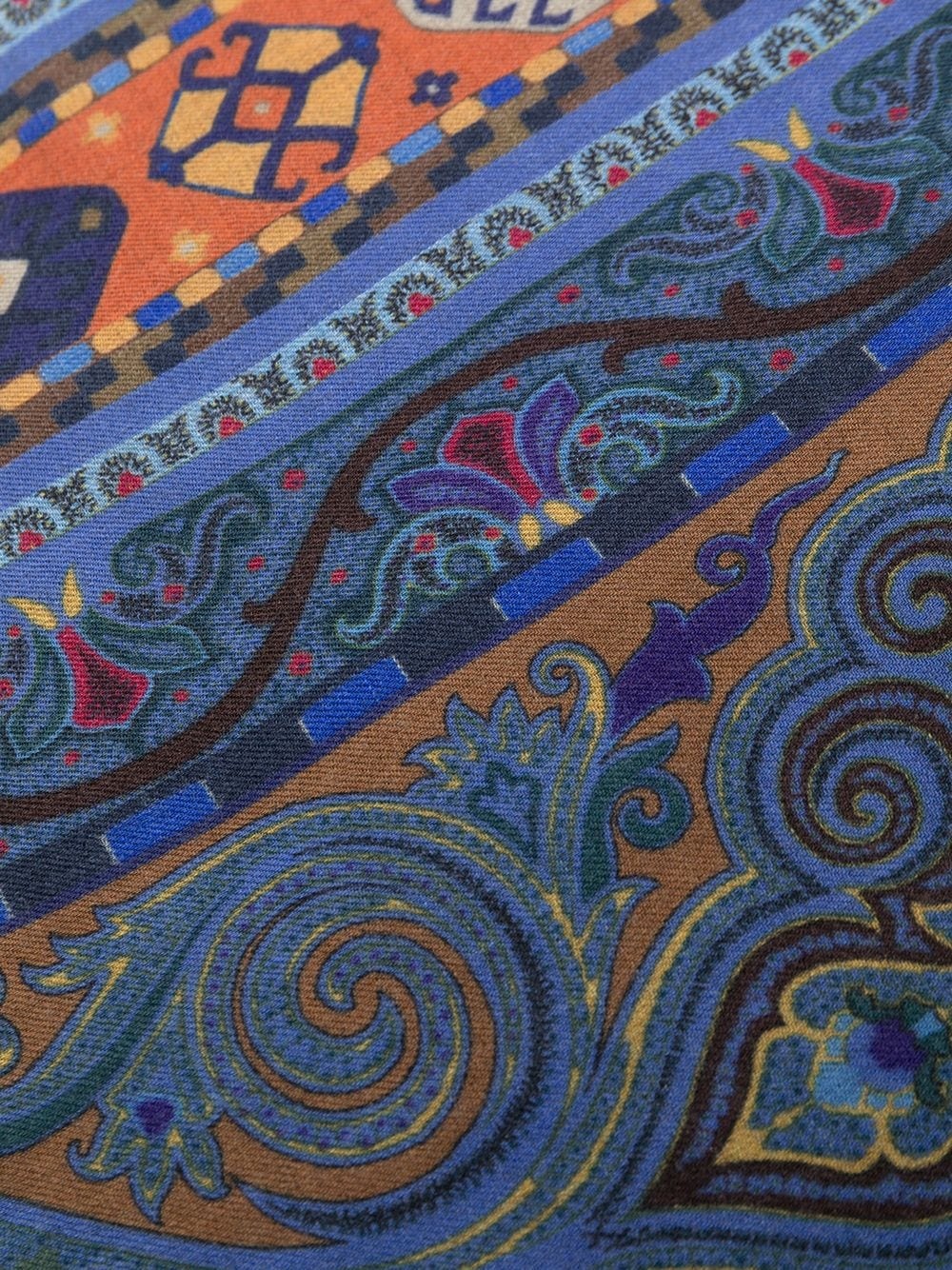 paisley print wool scarf - 3