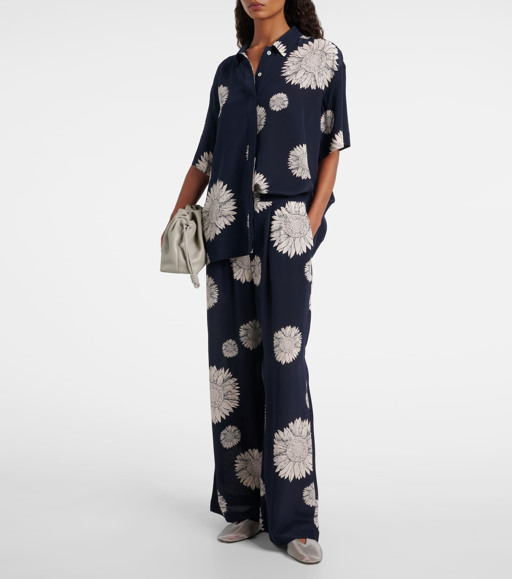 Isola silk crêpe straight pants - 2