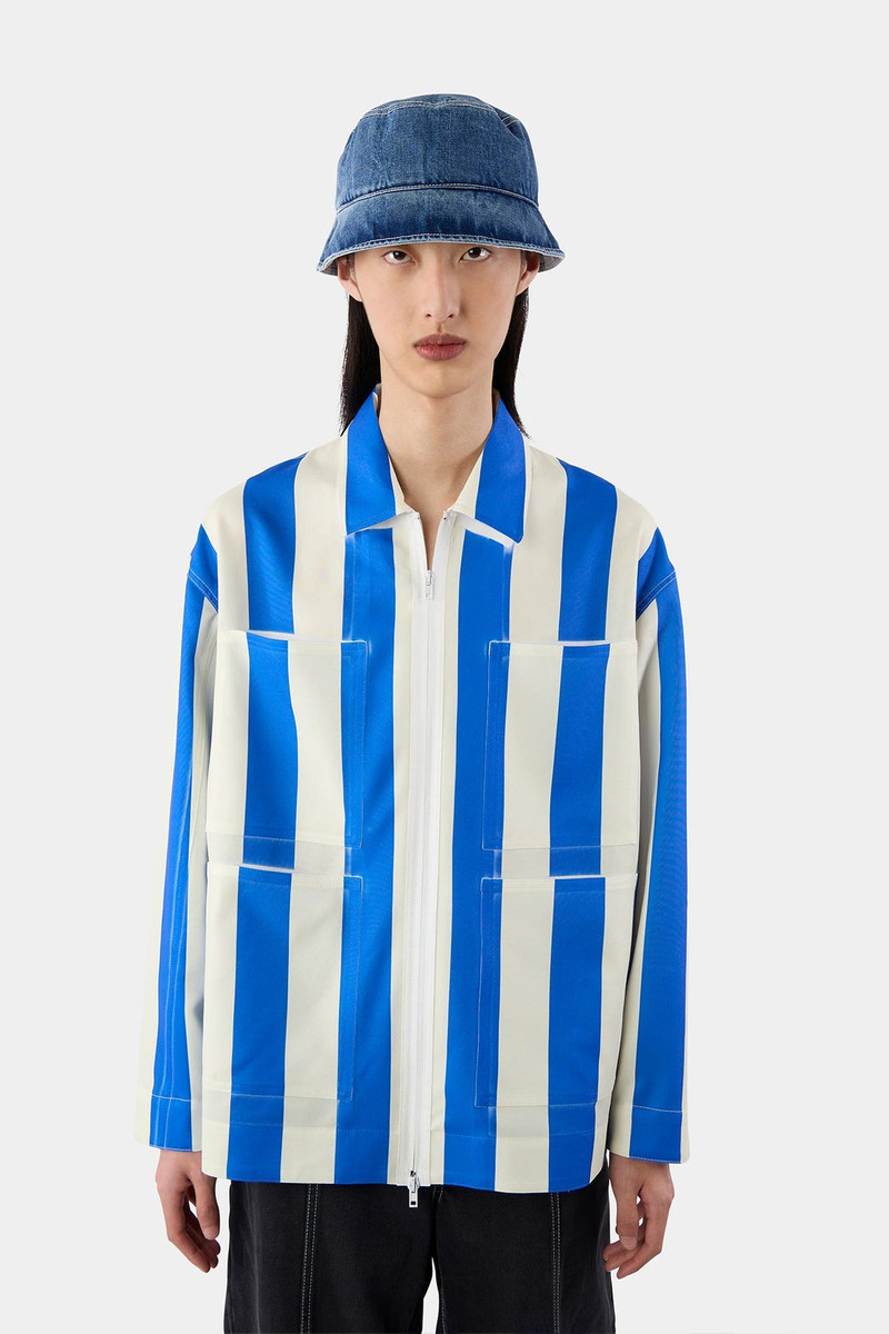 SUNNEI CARGO SHIRT / blue & beige stripes outlook