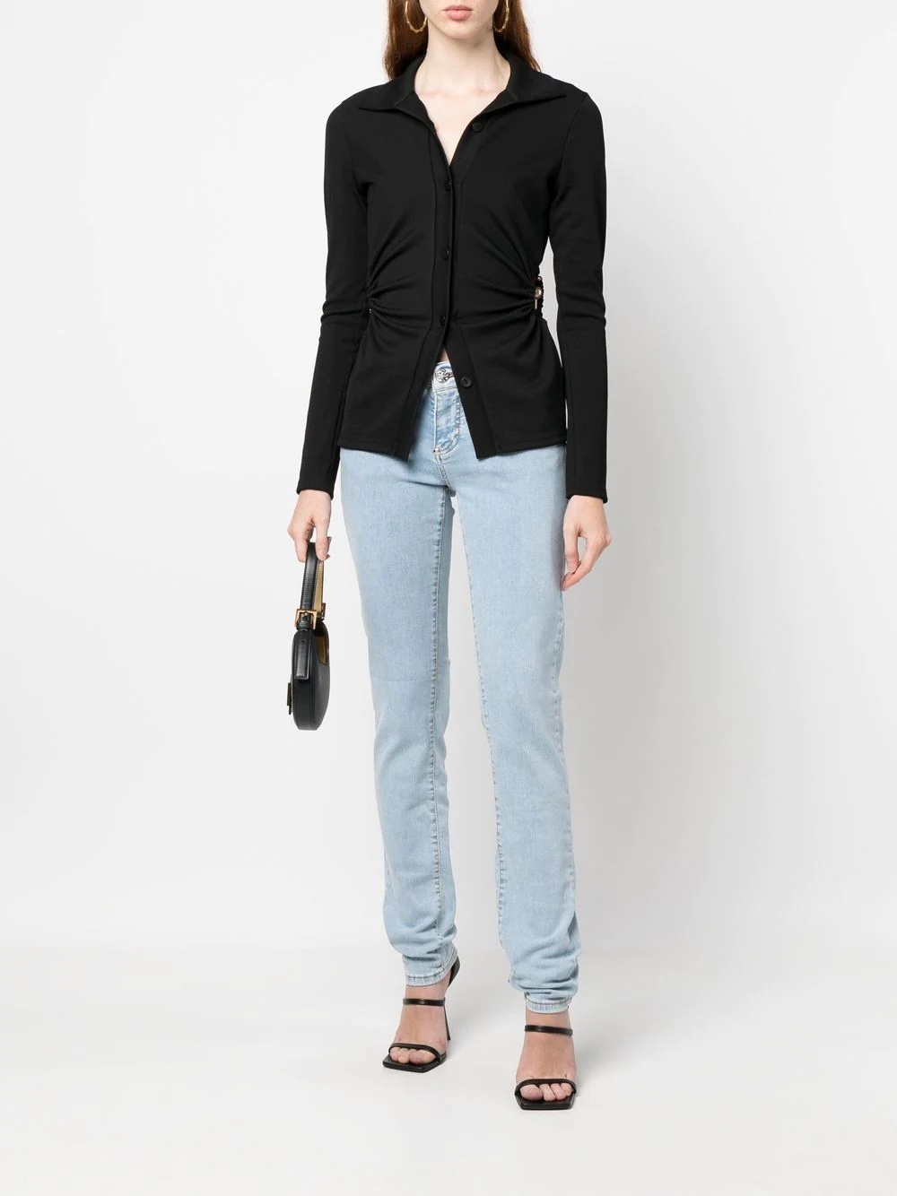 light-wash slim-cut jeans - 2