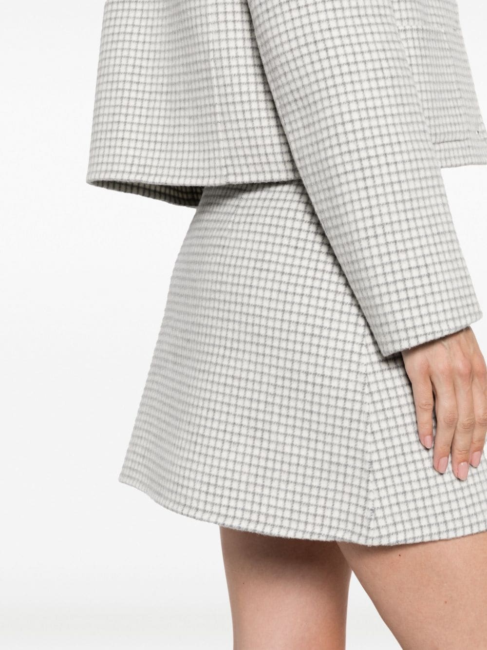checked wool miniskirt - 5