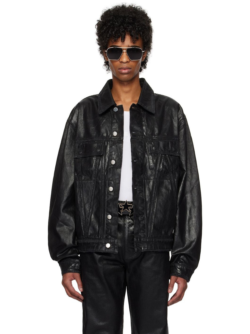 Black Waxed MA Qaud Denim Jacket 1