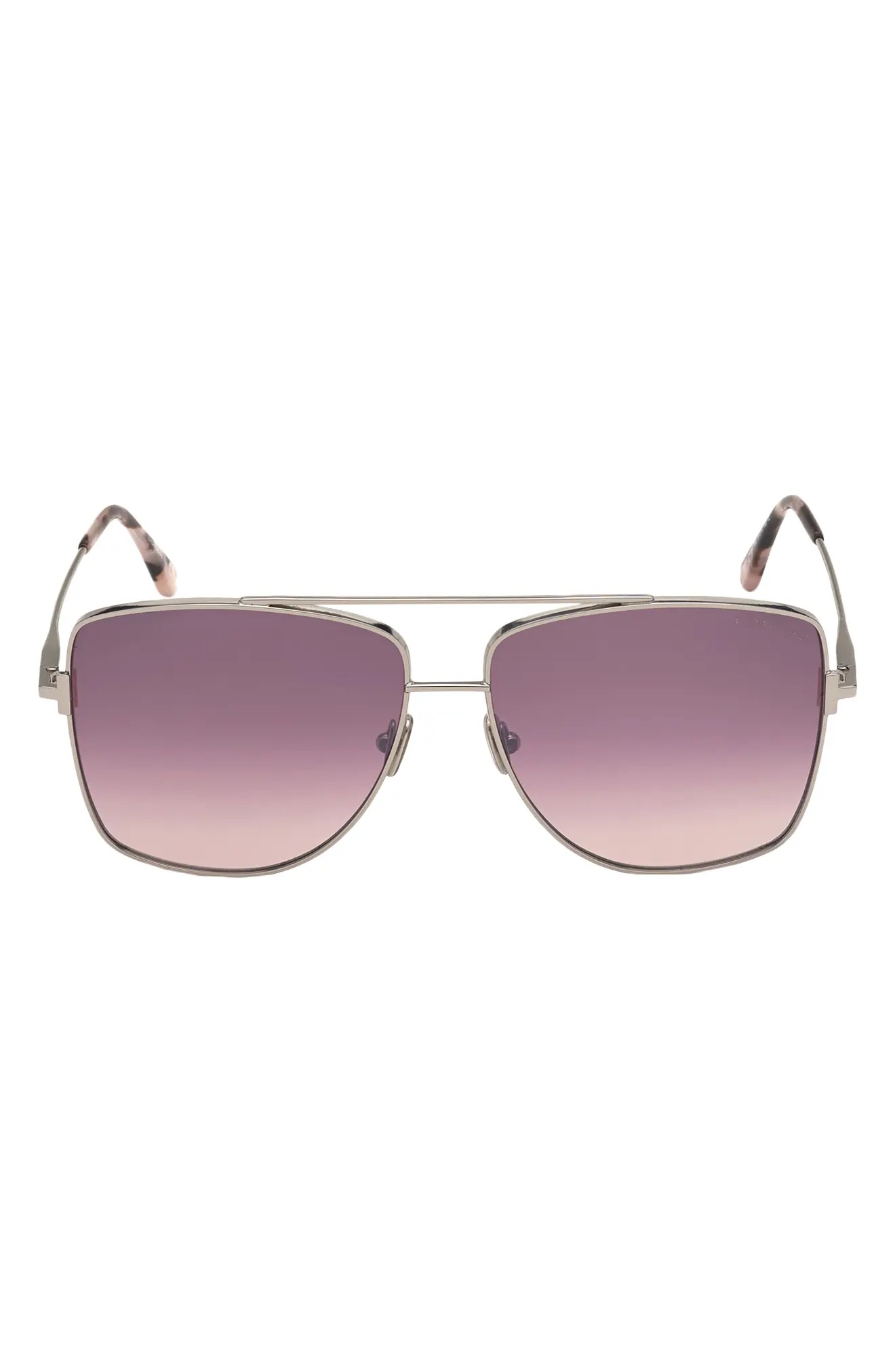 Reggie 61mm Gradient Aviator Sunglasses in Palladium/Bordeaux Mirror - 1