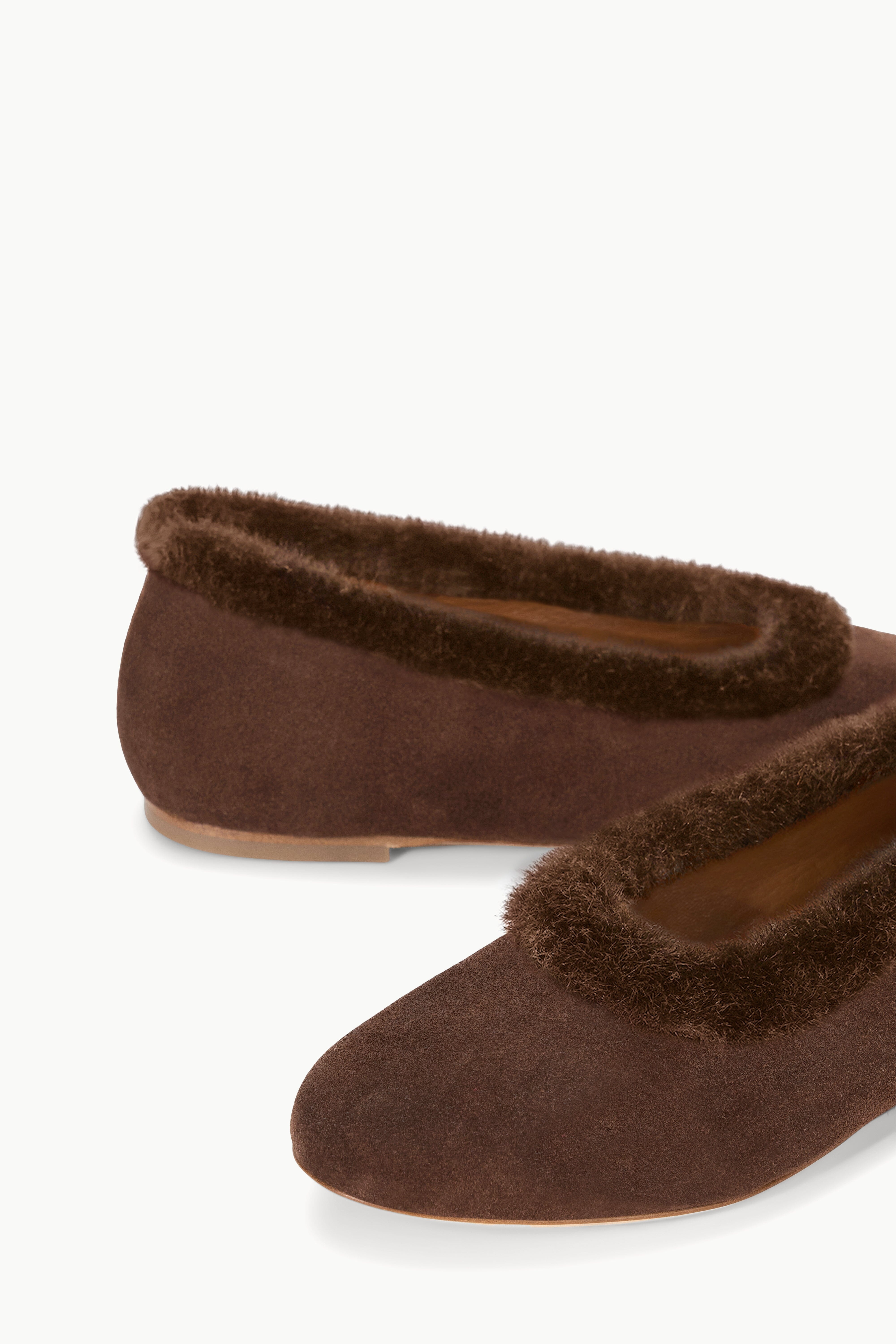 STAUD ALBA FAUX FUR TRIM BALLET MAHOGANY - 4