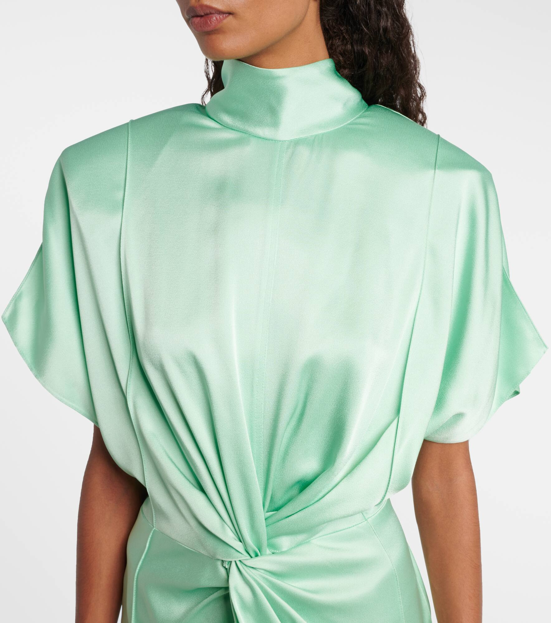 Satin midi dress - 4