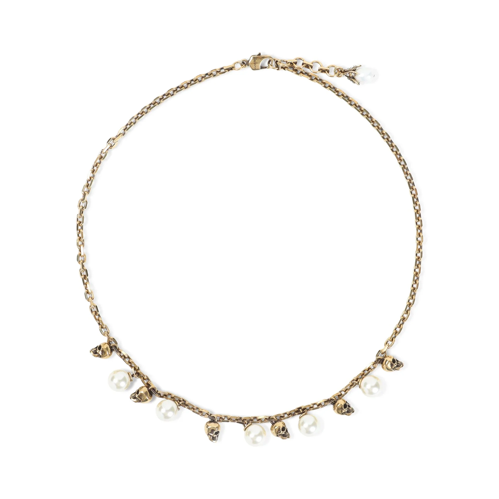 Alexander Mcqueen Pearly Skull Necklace Women - 1