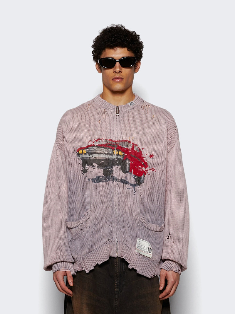 Maison MIHARAYASUHIRO Car Jacquard Knit Cardigan Pink outlook