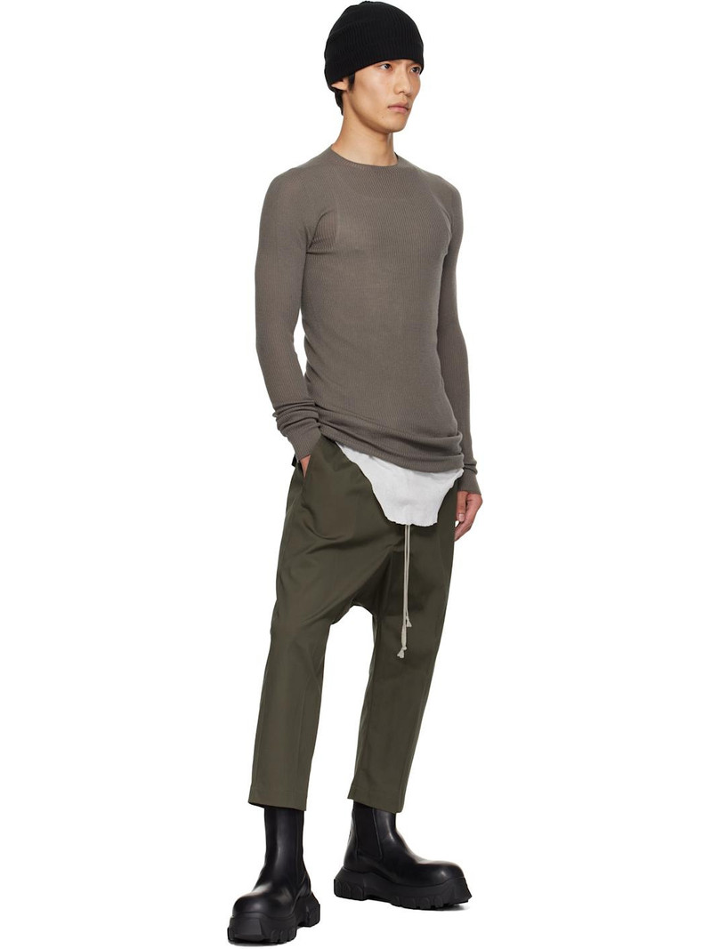 Rick Owens Gray Concordians Ribbed Round Neck Sweater outlook