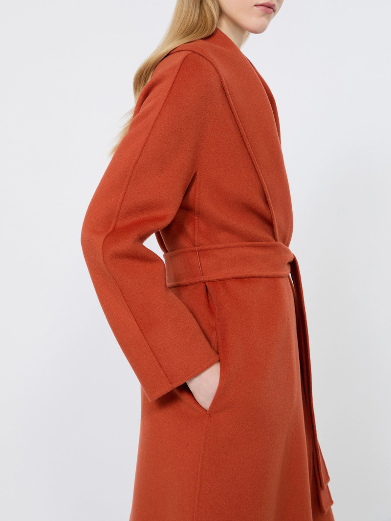 ESTREMO Wool, cashmere and silk robe coat - TERRA COTTA 5