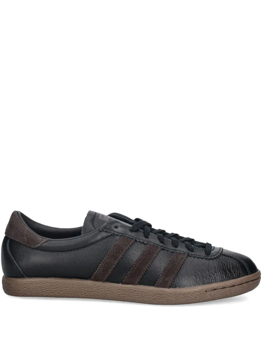 Tobacco three-stripe lace-up sneakers - 1