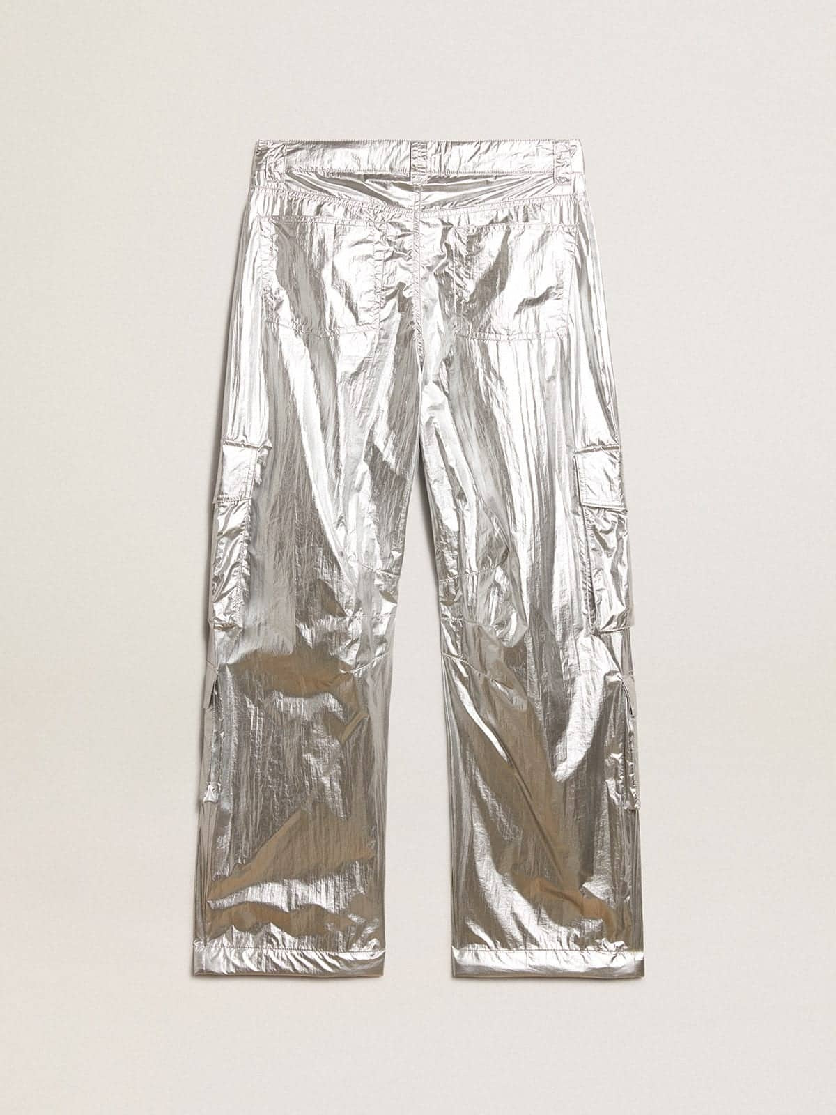 Men's cargo pants in silver technical fabric - 6