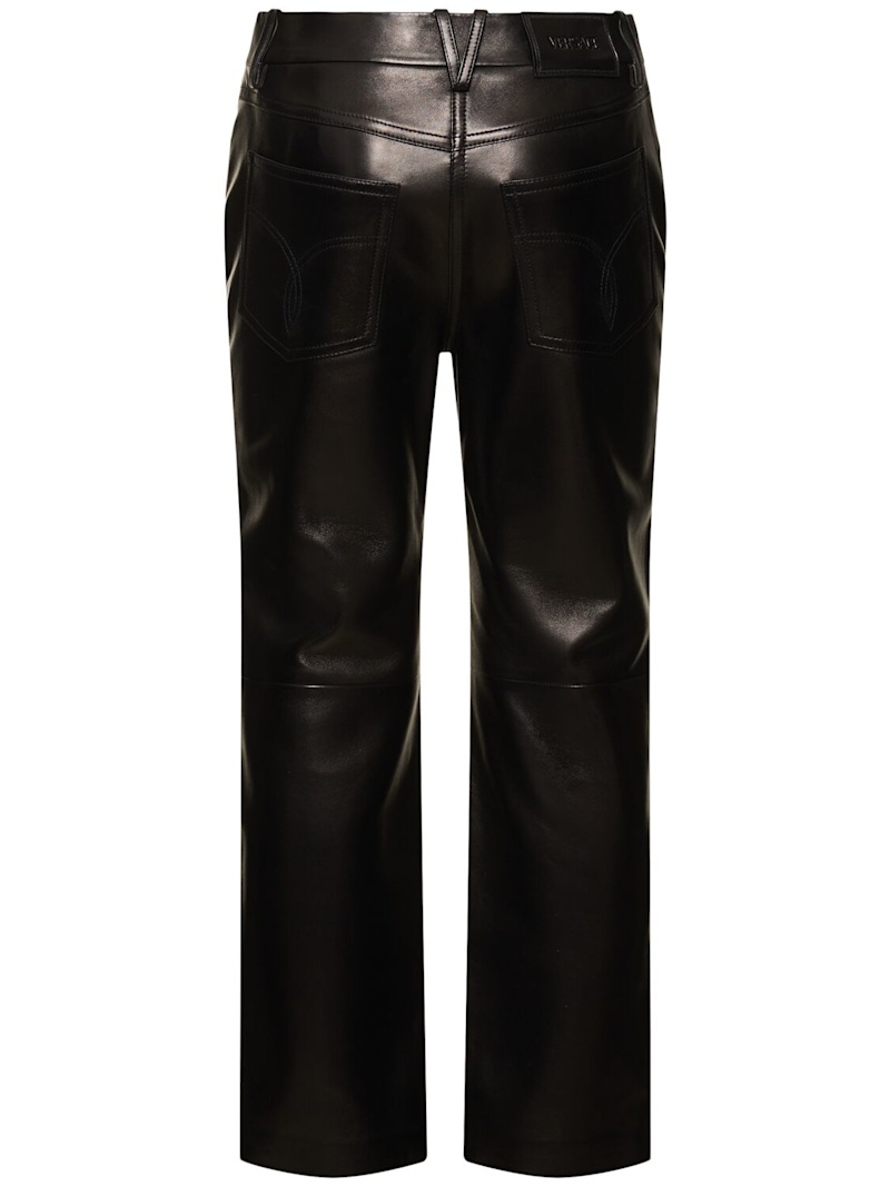 Plongé leather straight pants - 3