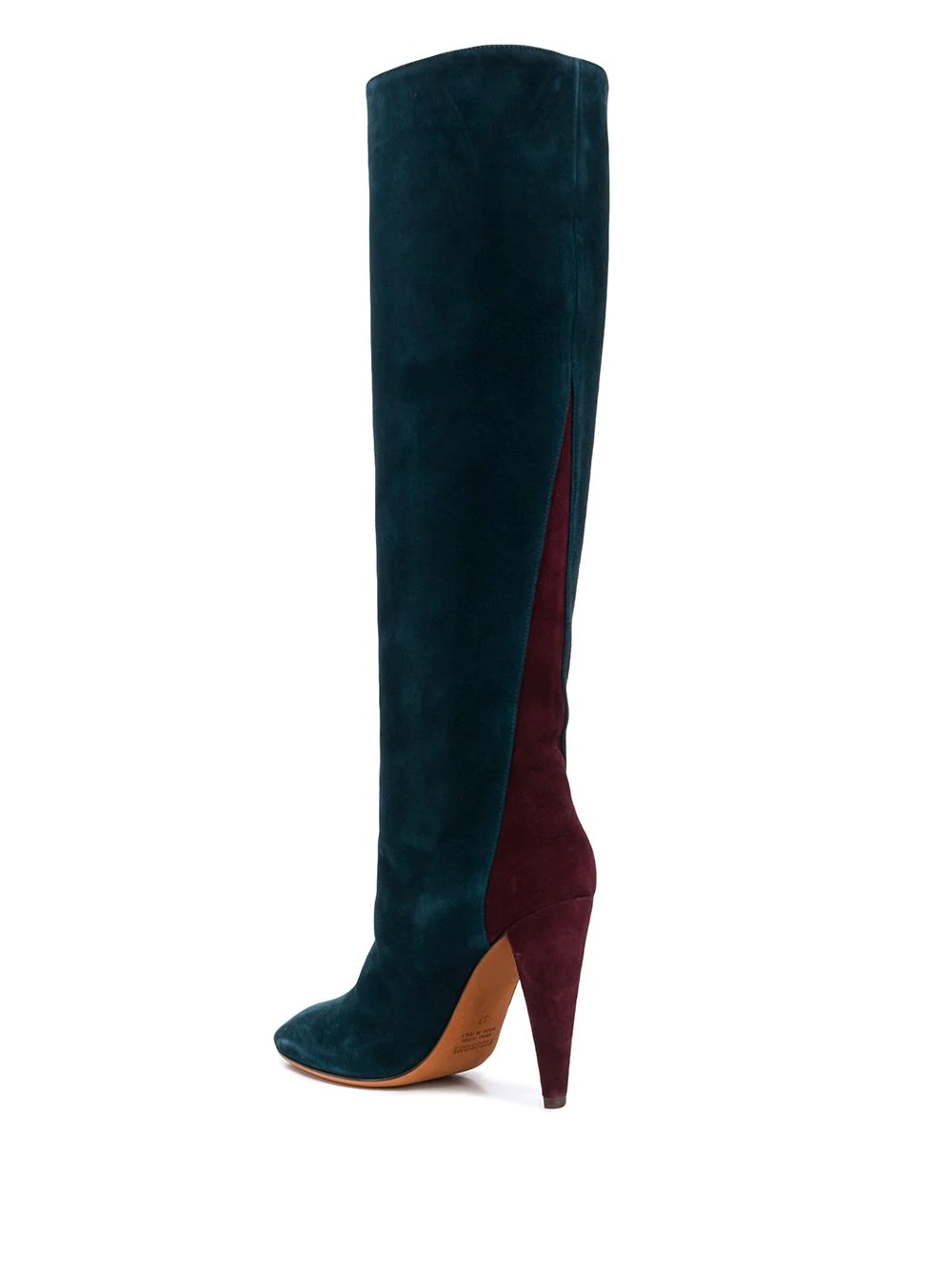 knee-length slip on boots - 3