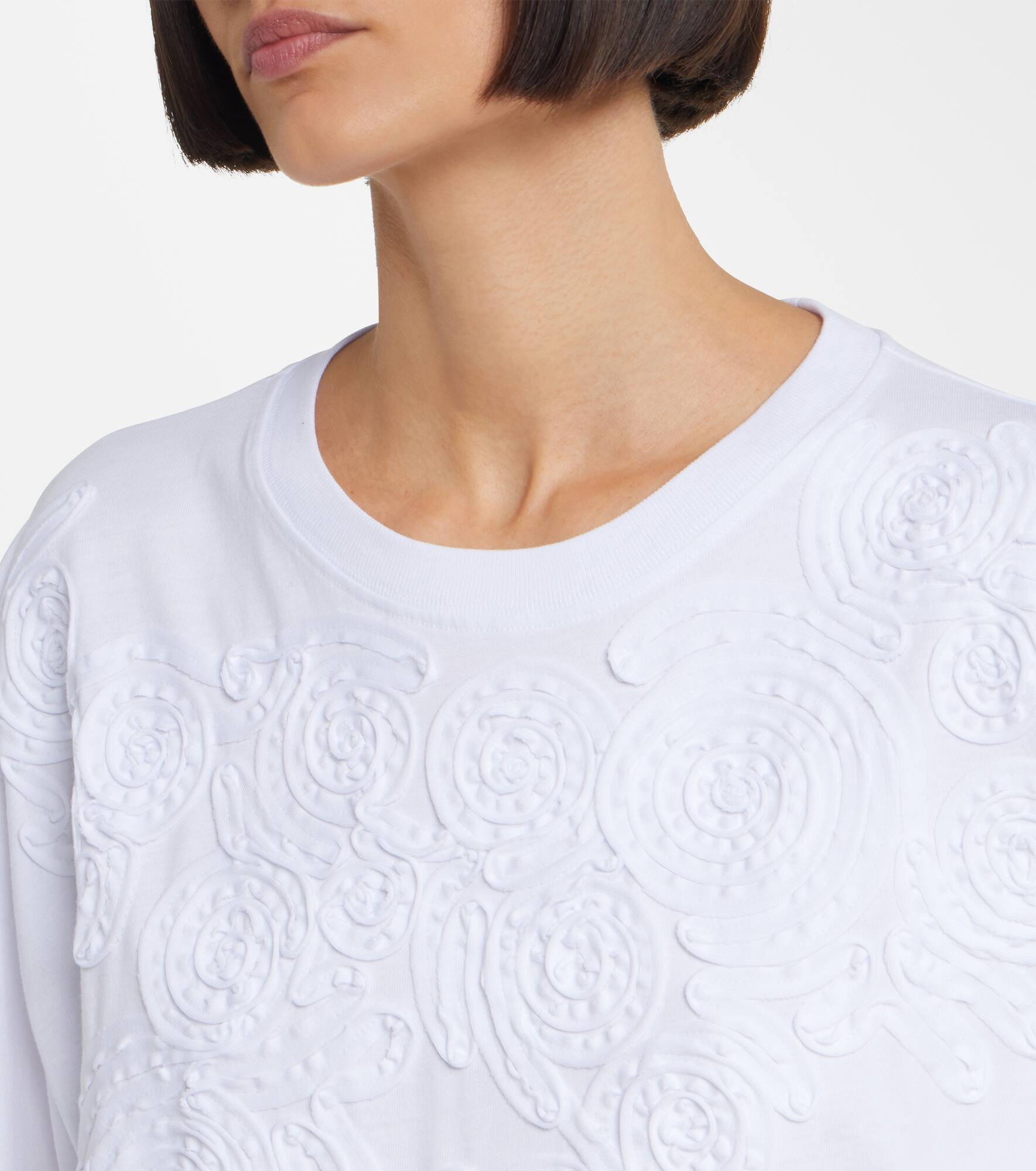 Embroidered oversized cotton T-shirt - 4