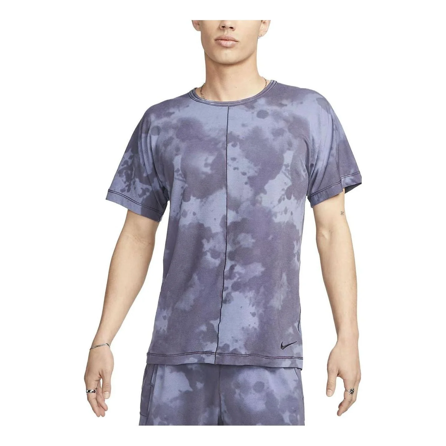 Nike Dri-FIT All-Over Print Short-Sleeve Yoga Top 'Purple' DX0923-015 - 1