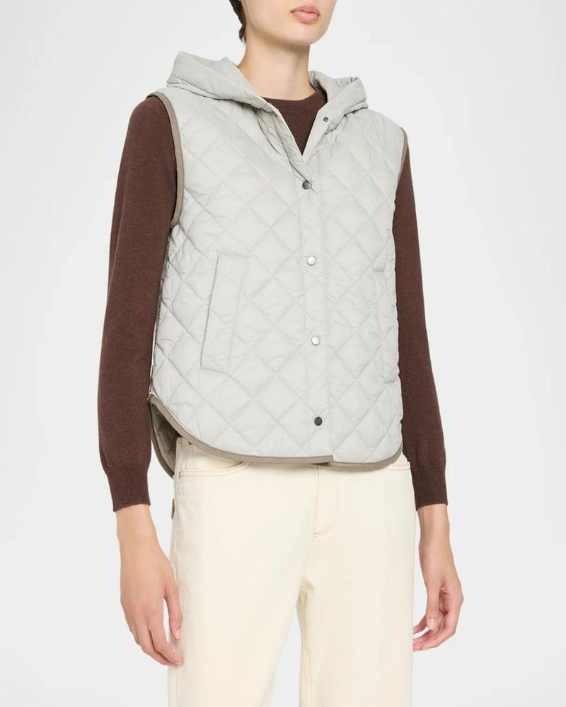 Hooded Quilted Outerwear Vest 4
