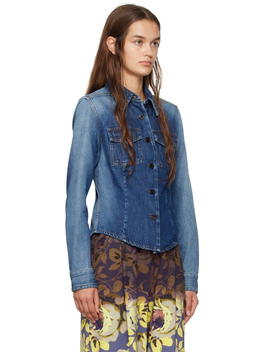Indigo Faded Denim Shirt - 2