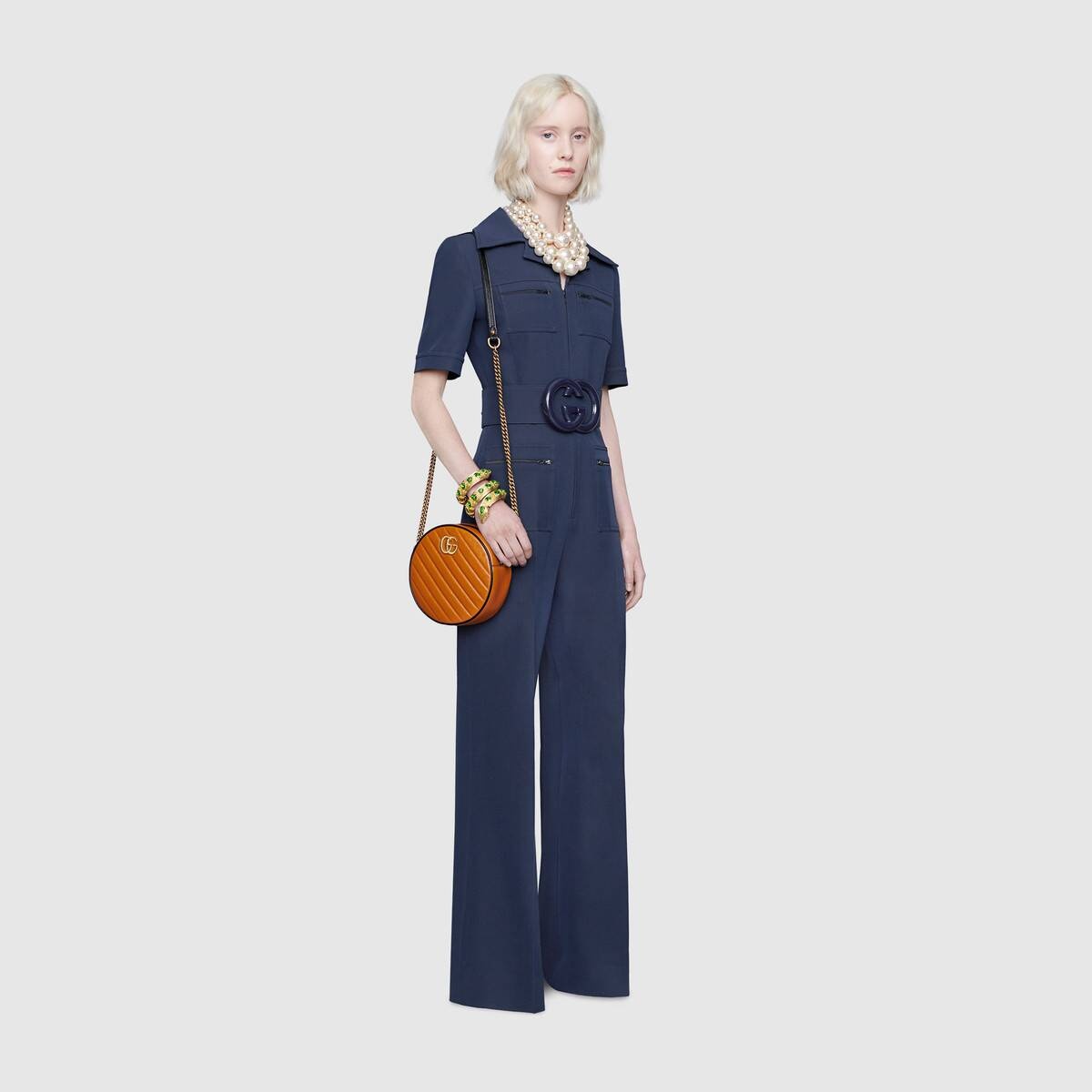 Wool silk belted jumpsuit - 2