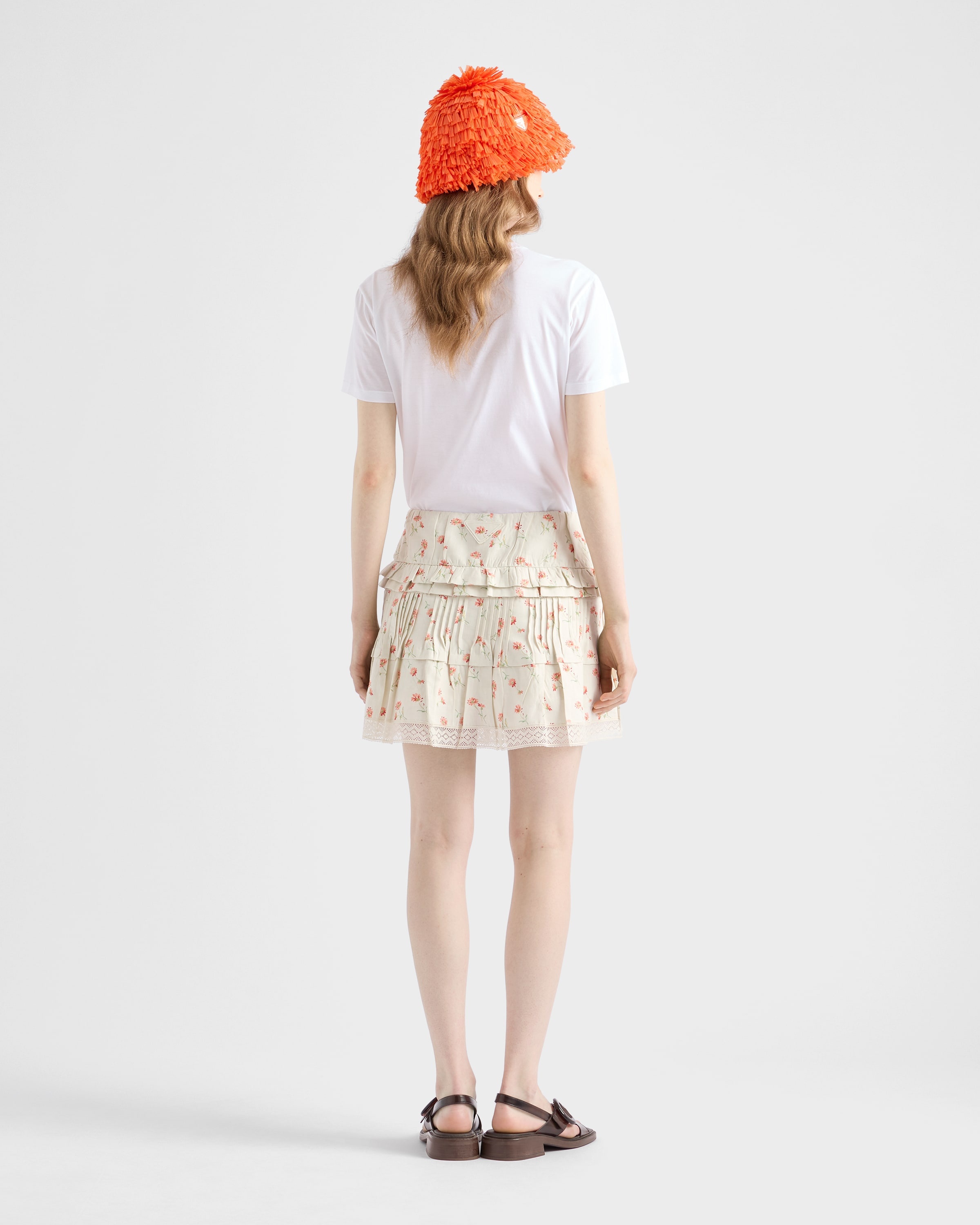 Floral print linen miniskirt - 5