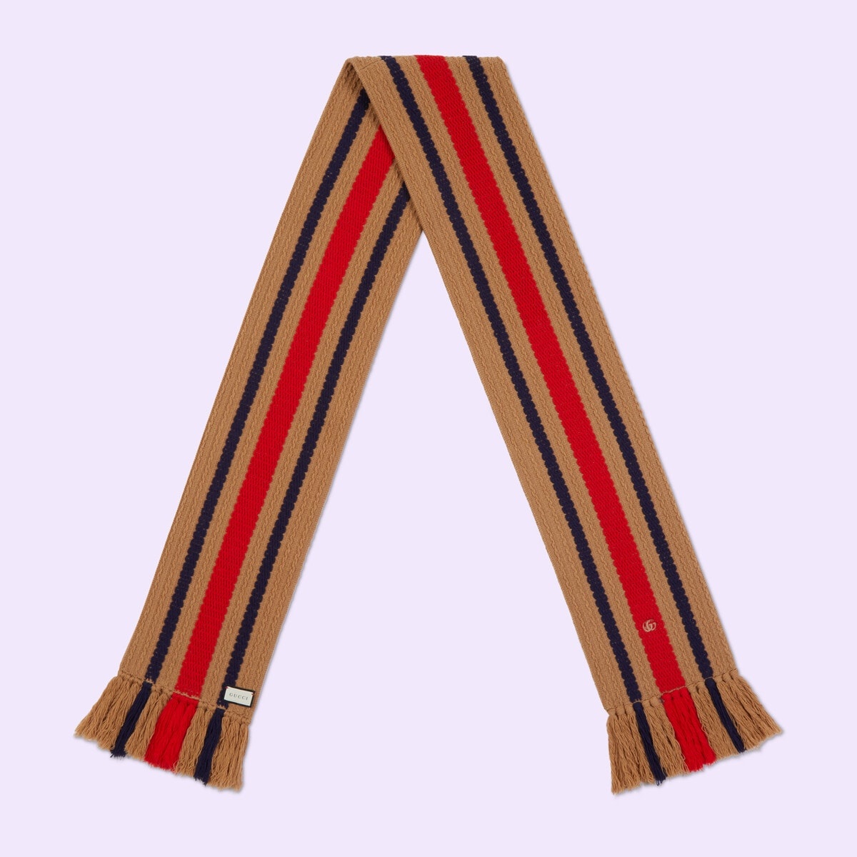 Striped knit wool scarf - 2