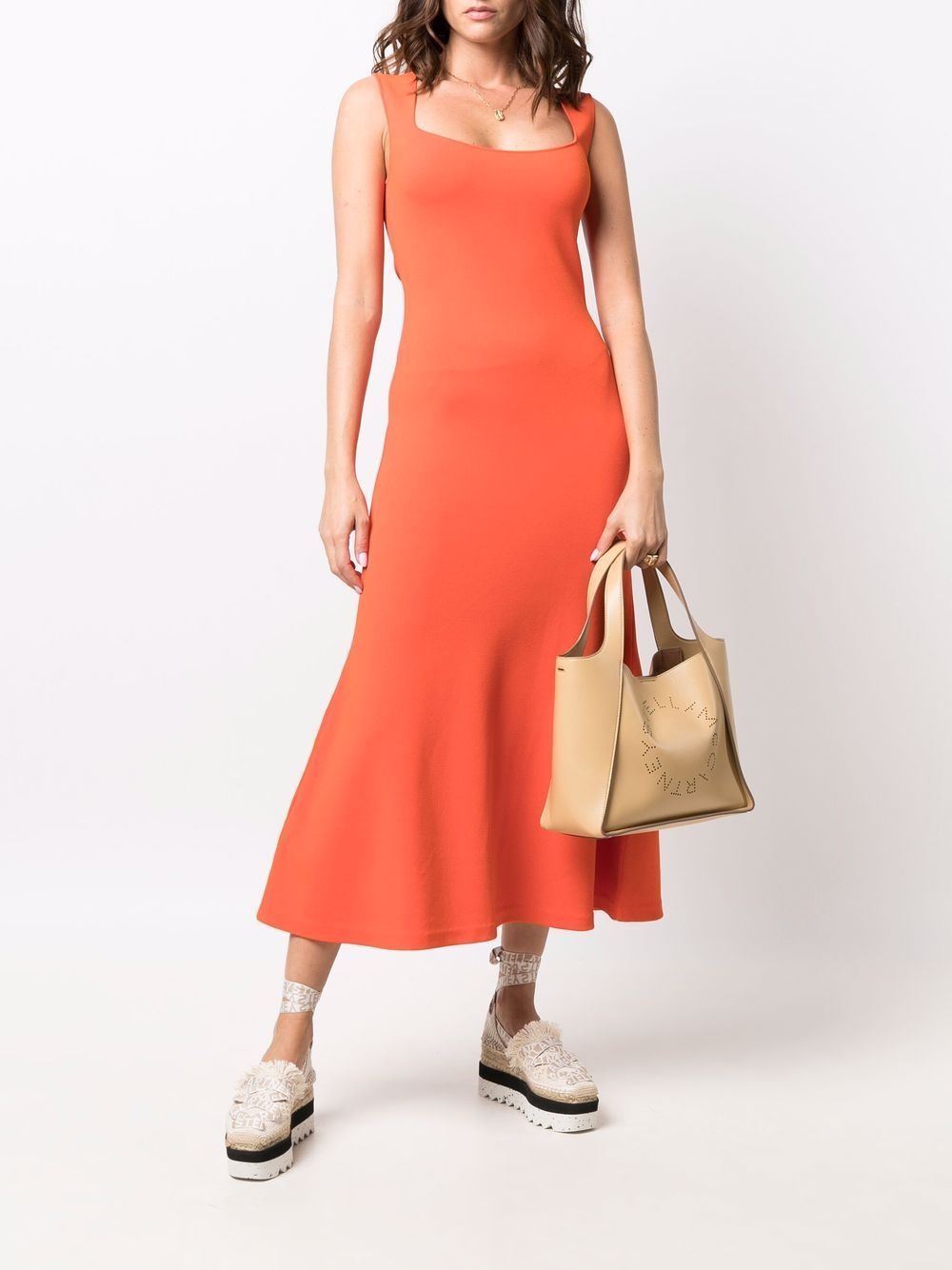 square-neck sleeveless flared dress - 2