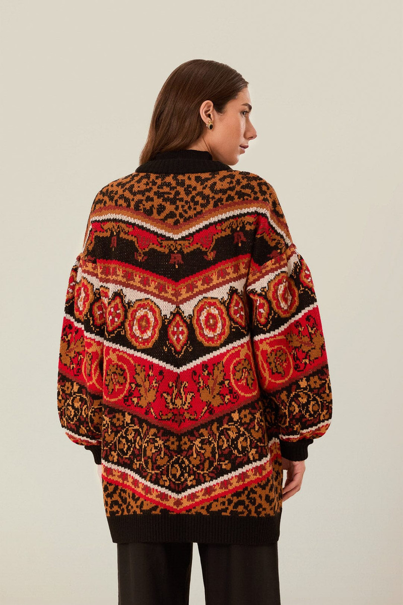 Cream Ainika Tiles Knit Cardigan 3