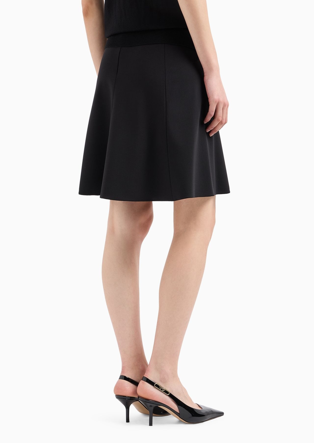 Barathea-wool flared skirt - 3