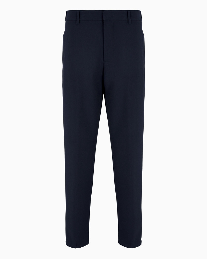 Viscose-blend elasticated-waist trousers 1