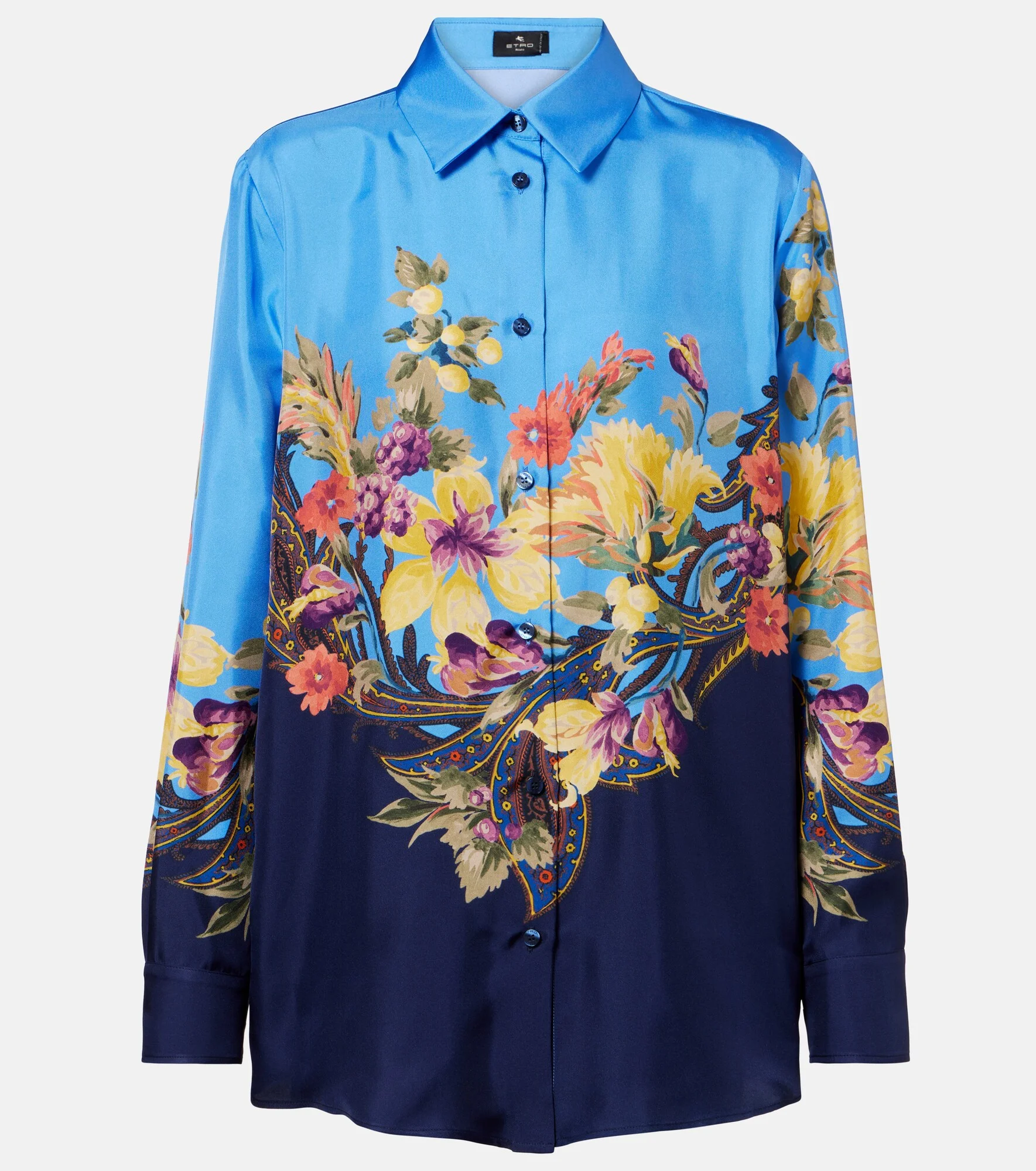 Floral silk shirt - 1