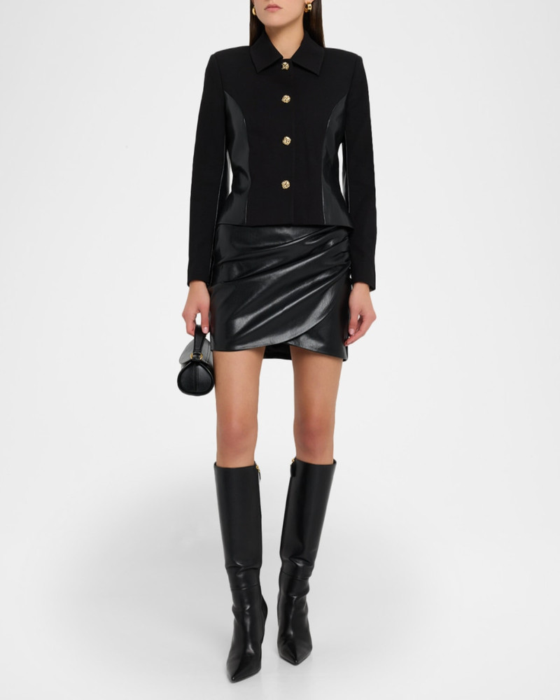 GENERATION LOVE Shyann Ruched Vegan Leather Skirt outlook